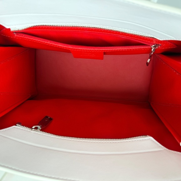 Sold Christian Louboutin Paloma Medium Spike Loubinthesky White Neon Tote Bag - Picture 9 of 11